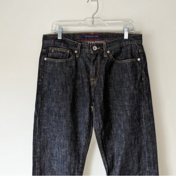 Tommy Hilfiger 100% cotton dark wash slim straight leg jeans - Picture 2 of 8